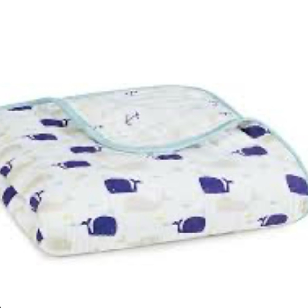 Aden + Anais Whale Print Muslin Blanket and Swaddle Set